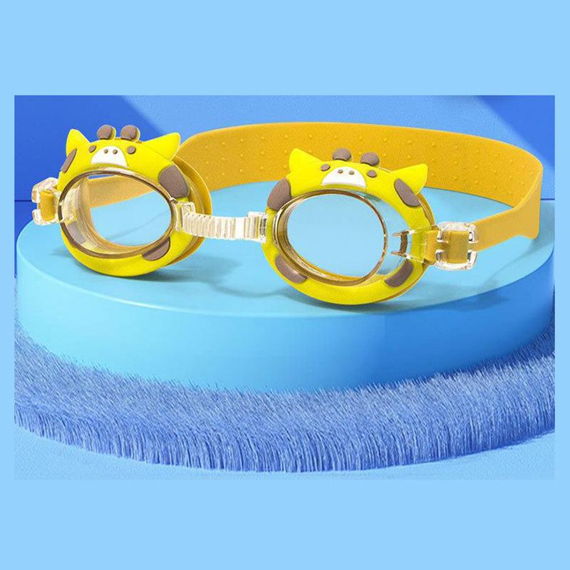 Swimming Goggles Kid Cartoon Cute HD Waterproof Fogproof Swim Eyewear Adjustable Mirror Strap Water Sport Colorful Goggles
