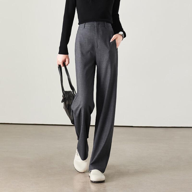 SOFSIL Women s 2026 Spring High-Waist Wide-Leg Casual Suit Trousers 30/XXL