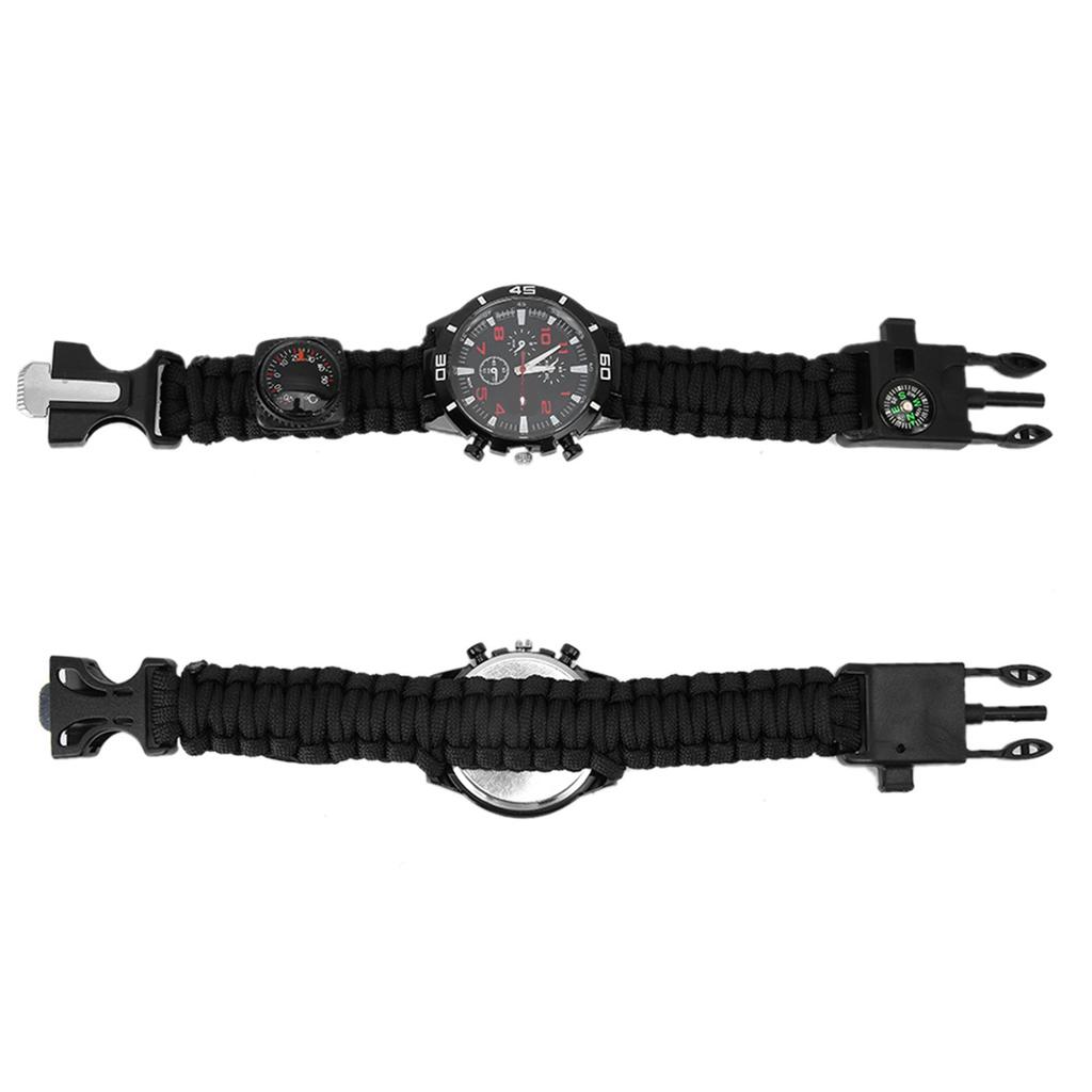 Ceas cu fluier, 7 în 1, multifuncțional, pentru securitate în aer liber