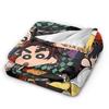 Crayon Shin Chan Demon Slayer Fleece Throw Blanket Anime  Blankets for Home Travel Warm Plush Thin Quilt