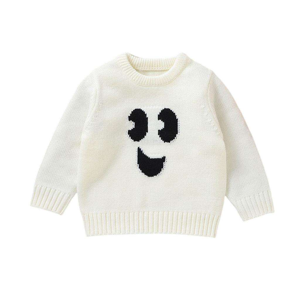 Halloween Knit Sweater - Round Neck Long Sleeve Top