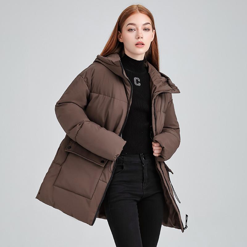 New Cotton Coats, Cotton Jackets, Versatile and Fashionable Hooded Cotton Jackets, Slimming and Fashionable Mid-length Jackets