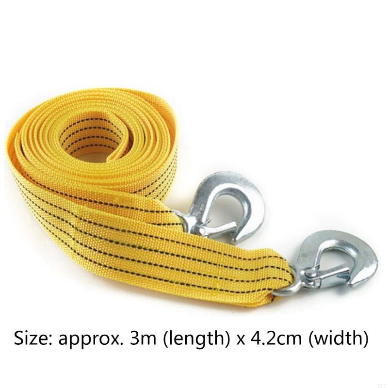 2025 New 3 Tons Car Auto Tow Cable Towing Strap Rope With Hooks Emergency Heavy Duty for