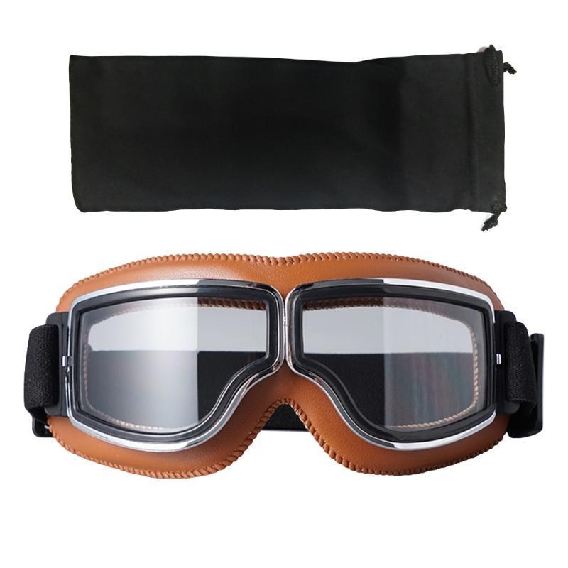 Motorcycle Goggles Vintage Pilot Style Cruiser Scooters Goggle Outdoor Sand Goggles Bike Racer Cruiser Touring Eyewear