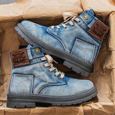 Mens High Top Cowboy Ankle Boots Casual Sports Shoes for Men Trendy Fashionable Men's Boots