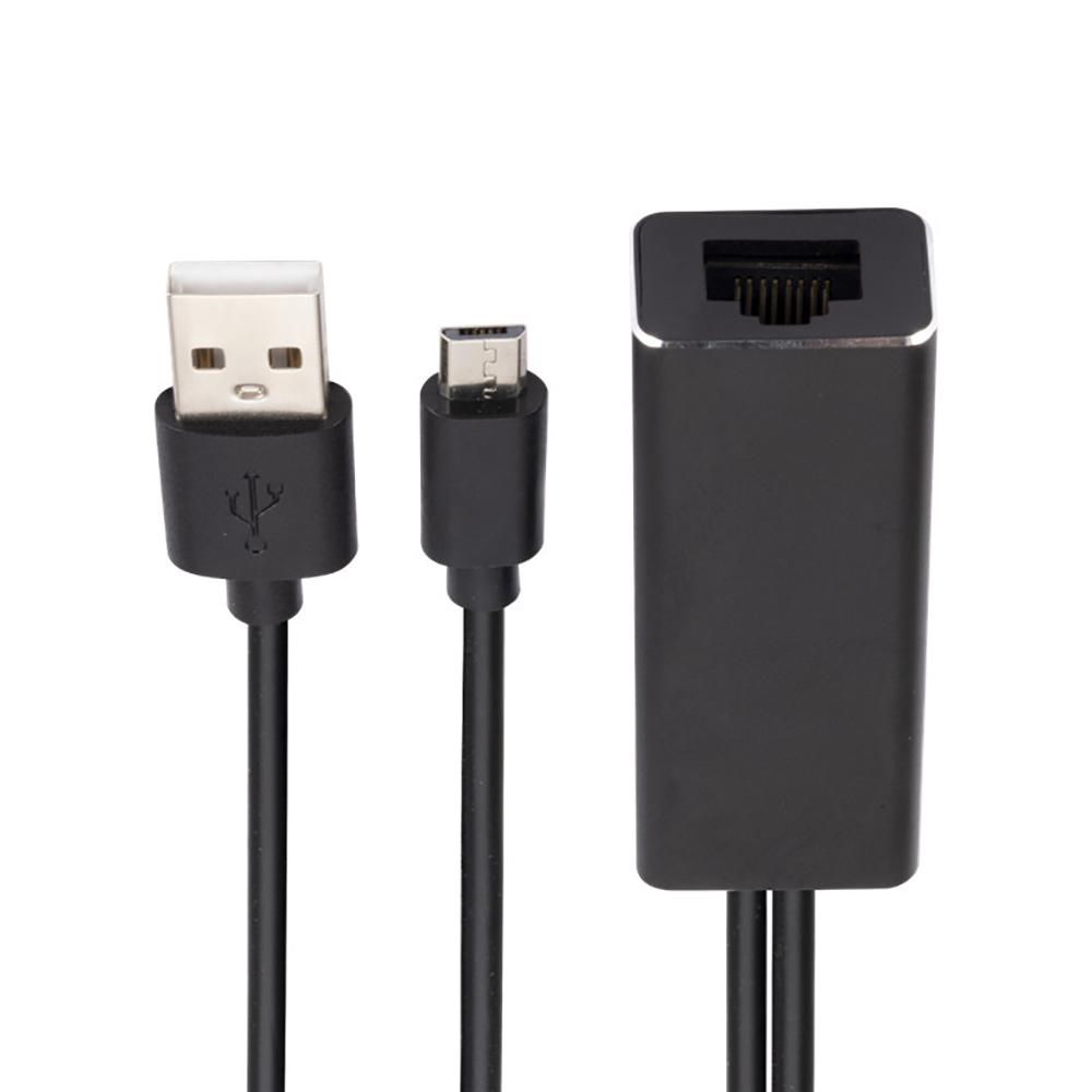 Ethernet Adapter Compatible For Fire TV Stick Micro USB To RJ45 With USB Cable
