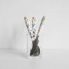 Retro Pattern Dessert Cutlery / White Flower