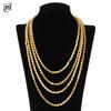 Luxury Gold Diamond Width 4mm Chain Necklace Multiple Size Choose Can Be Paired with Various Pendants Middle Eastern Jewelry