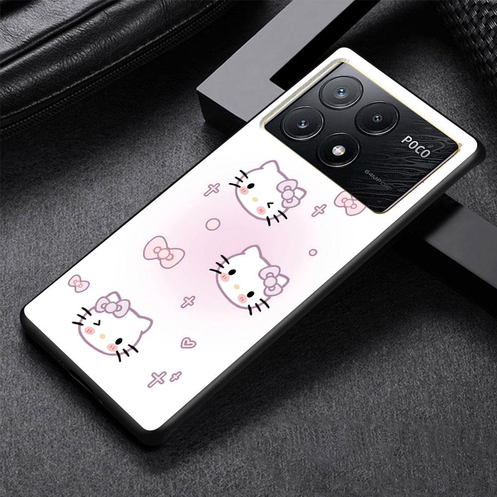 

Hello Kitty Lovely Case for Xiaomi Poco M3 X3 NFC X5 M5s M4 Pro 5G F3 Black Silicone Soft Phone Cover Coque Xiaomi Poco F3