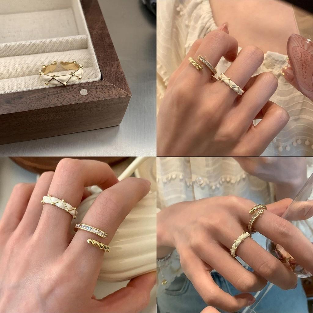 Elegant Adjustable Copper Ring For Women Featuring Unique Geometric Design And Shimmering Rhinestones