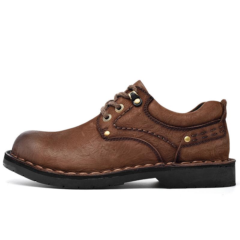 Men's Hand-stitched Leather Shoes Outdoor Casual Shoes
