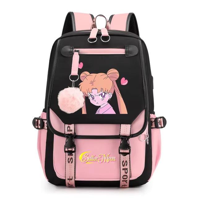 Sailor Moon Cartoon Casual Backpack Youth Girl Student School Bag Gift Cartoon Cute Backpack