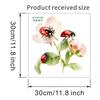 Hand Painted Floral Ladybug Toilet Seat Sticker Waterproof Self-Adhesive Removable Decal for Bathroom WC Decoration