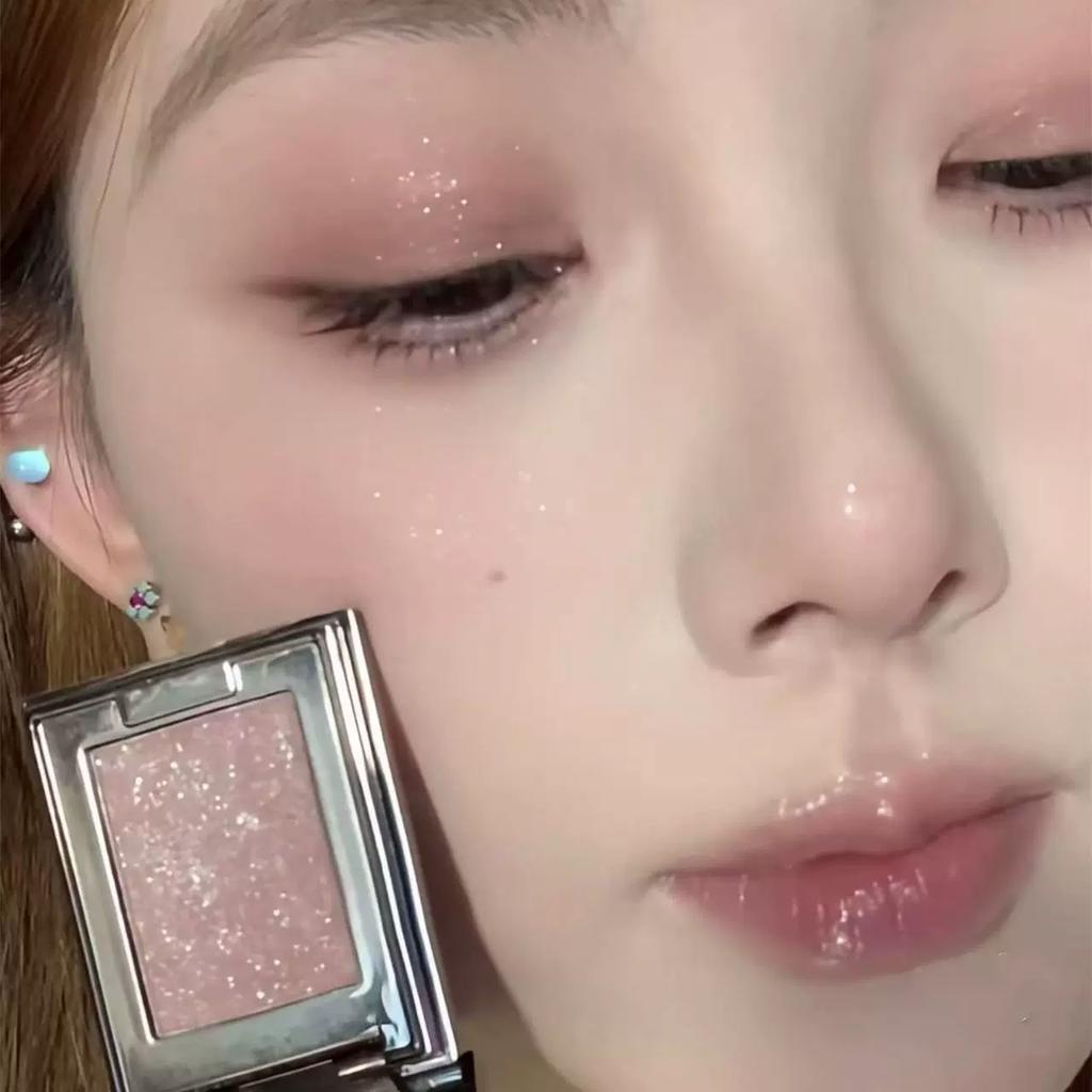 Explosive Single-Color Eyeshadow Palette with Pearlescent Fine Shimmer, High-Gloss Sparkle, Multi-Use Crystal Powder, Earth Tones, Smoky Eye Makeup