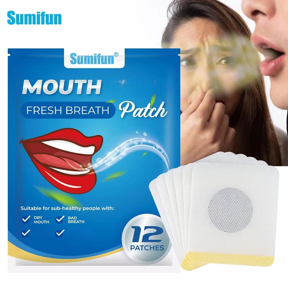 Sumifun 12 Pieces Herbal Mouth Freshener Patch Keep Breath Fresh Mouth Body Care Patch жёлтый
