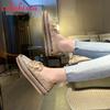 Fashion Aphixta 2025 New Luxury Crystals Bowknot Sequined Flat With Platform Shoes Loafers Couple Woman Fashion Shoes Plus Size 44