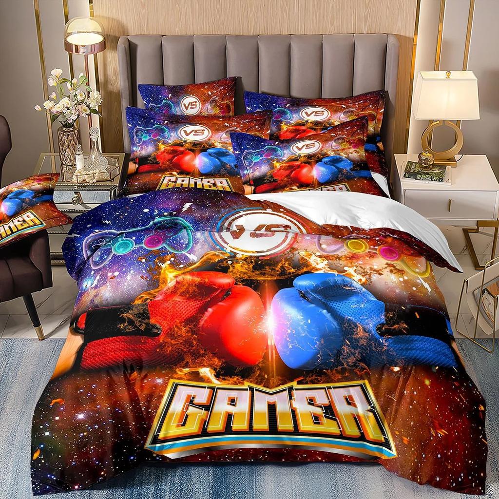 Gamer Bedding Sets For Boy Kid Gaming Duvet Cover Set Queen Video Games Comforter Cover,Playstation Designs Bed Set For Teen Men