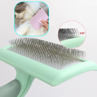 Hundebürste Edelstahl Hundekämme Massage Hundepflegebürste Tierhaarentferner Reinigungswerkzeuge Weicher Griff Katzenkamm Bürste Katze