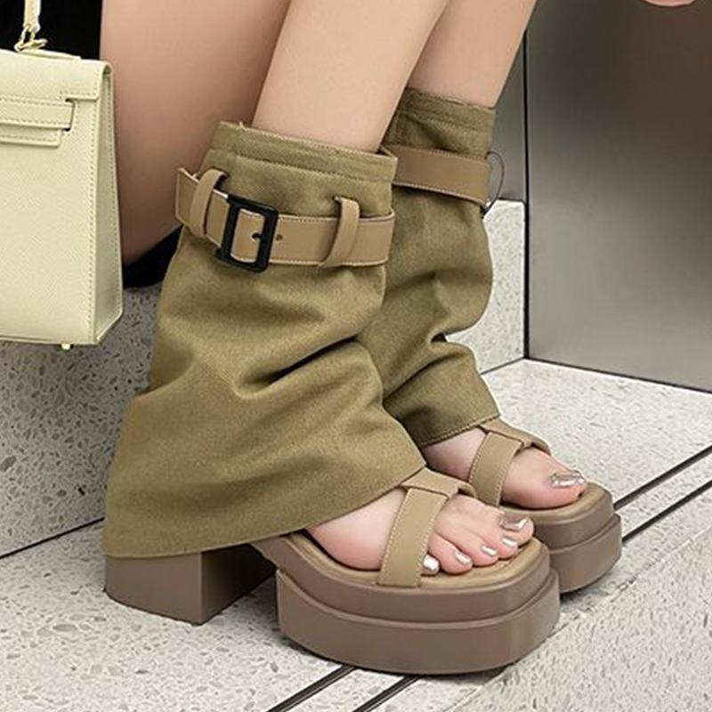 Fashion High Heels Boots for Women Chunky Designer Shoes Fashion Luxury Woman Ankle Boots 2025 New Pumps Goth Cool Botas Mujer Shoes