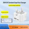 UK Dual Port PD35W A+C Foldable Charger for Apple Phones