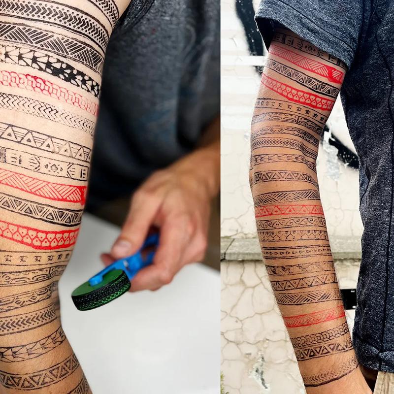 Clay Stamp Roller Ceramic Texture Wheel Geometric Flower Patterns Diy Clay Tools Body Painting Stamps Durable Art Decor