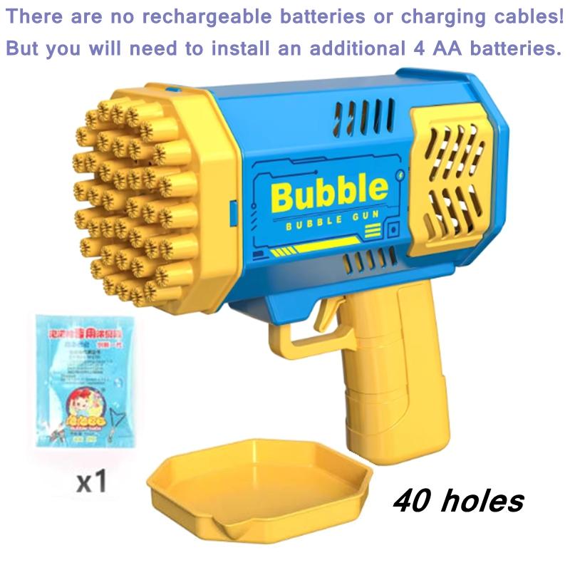 

Bubble Gun Bazooka 40/69 Holes Rocket Bubble Maker Blowers With Vivid Light For Young Boys Girls Outdoor Summer Party Wedding Present