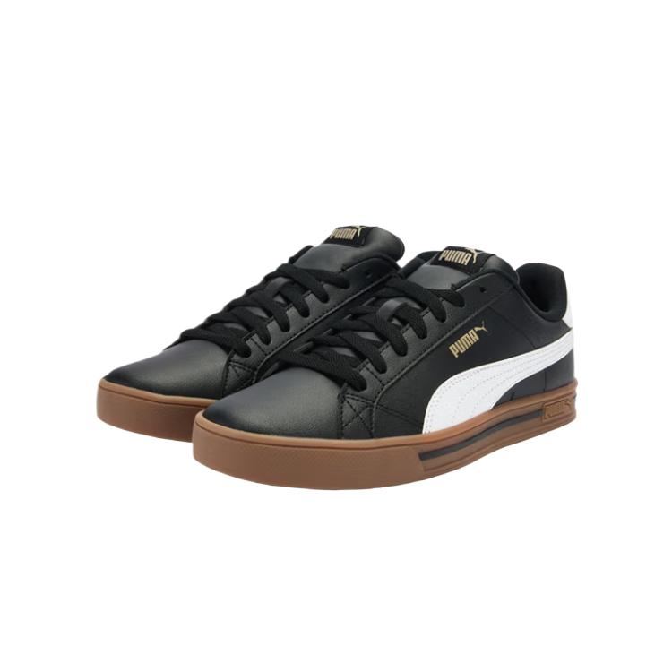 Puma Smash Vulc V3 Synthetic Leather Casual Classic Simple Retro Breathable Low-Top Skate Shoes Unisex Sneaker Black 380752-23