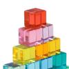 Building Blocks Set Featuring Rainbow Acrylic Cubes for Color Recognition And Stacking Fun