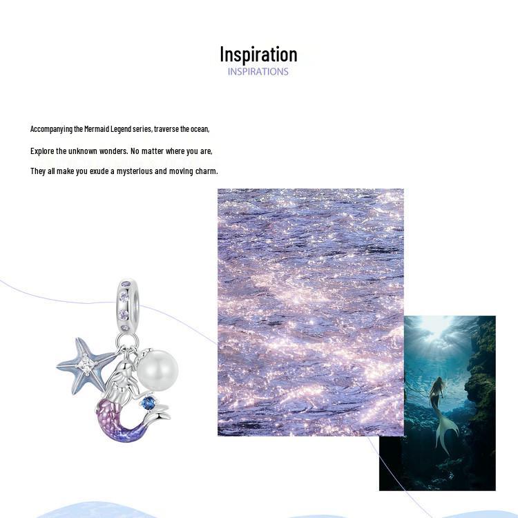 Avle Ocean Mermaid Series Beaded S925 Sterling Silver DIY Bracelet Jewelry.