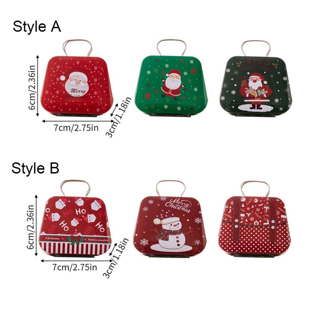 3pcs/set Decorative Santa Claus Tinplate Handbag Iron Christmas Tin Gift Box  New Year