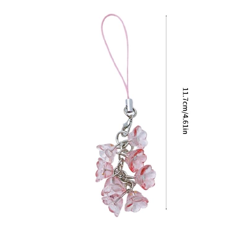 Handmade Phone Lanyard Fashion Keychain Lilys of the Valley Flower Phone Chains