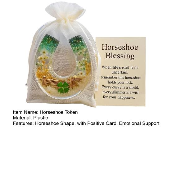 Horseshoe Blessing Pocket Hug with Positive Card Emotional Support Pocket Horseshoe Token Inspirational Lucky Horseshoe Decor Keepsake Gift