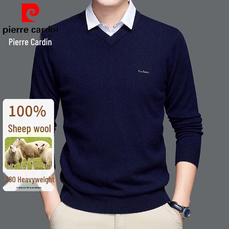 Pierre Cardin Men's Pure 100% Wool V-Neck Sweater