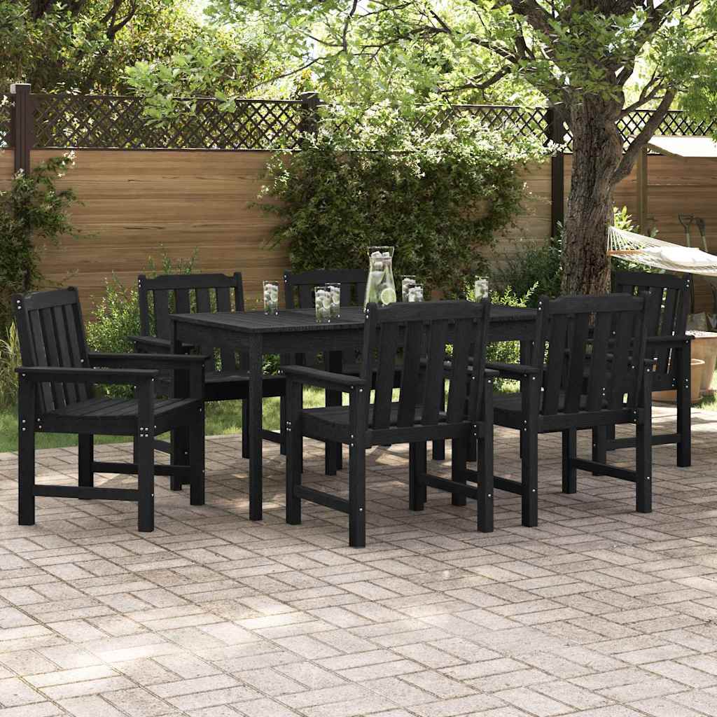 Garden Chair 6 Pcs Black 65.5 X 59 X 88 Cm Polyethylene