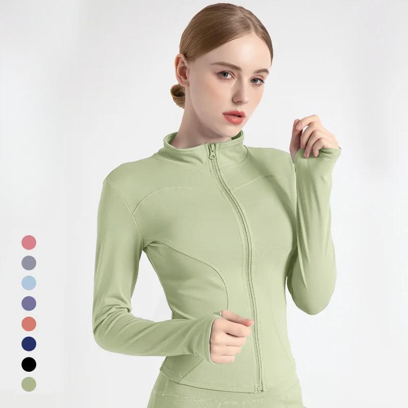 S-3XL Women's Tracksuit Jacket Slim Fit Long Sleeved Fitness Coat Yoga Tops With Thumb Holes Gym Jacket Workout Sweatshirts
