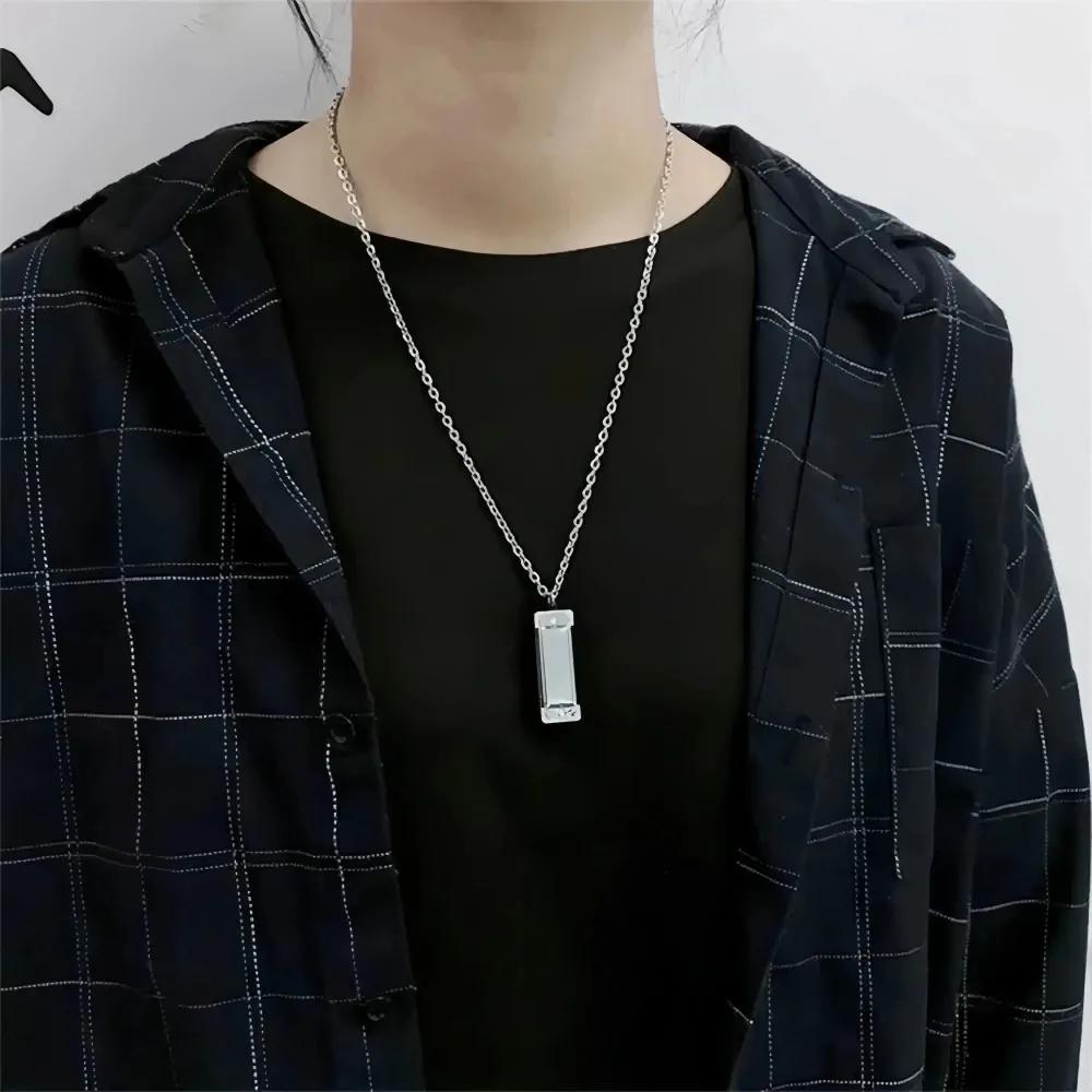 Mini Harmonica Necklace Men and Women Niche Design Sense Pendant Musical Can Blow The Sound Senior Creative Little Instruments
