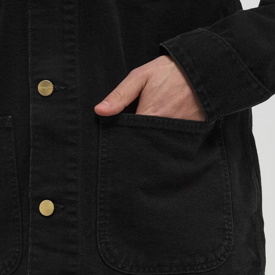 Carhartt WIP Square Label Button Front Pocket Long Sleeve Jacket Men jackets I034787-00E-4O