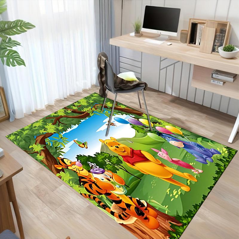 Winnie Pooh'S Forest Adventure Carpet For Playroom Bedroom Living Room Sofa Home Decorkids Game Area Rug Nonslip Floor Mat