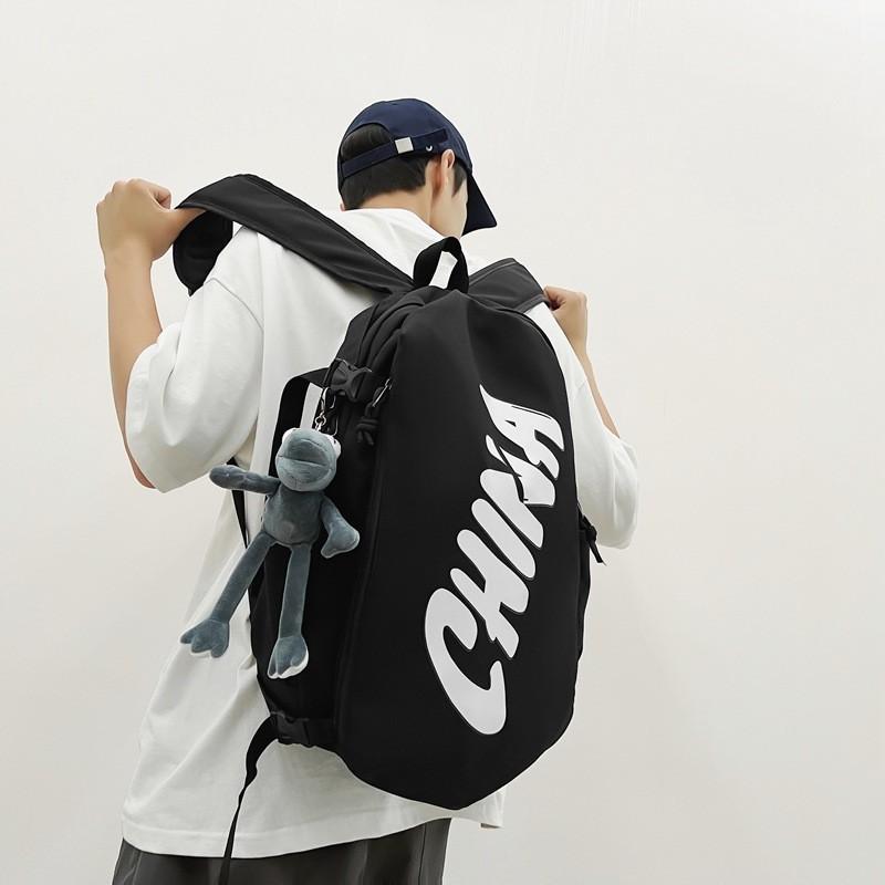 Simplified Letter Print Student Large Capacity Casual Backpack School For