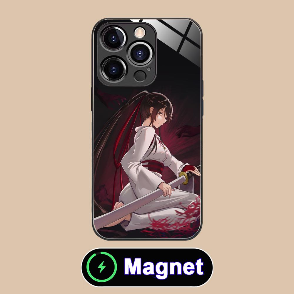

Hell s Paradise Sagiri Phone Case for iPhone 17 16 15 14 13 12 11 Air Pro Max Plus Mini Glass MagSafe Cover iPhone 11 Pro Max