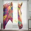 Hand Drawn Horse Head Modern Tulle Curtains For Living Room Bedroom Home Kitchen Window Sheer Curtains