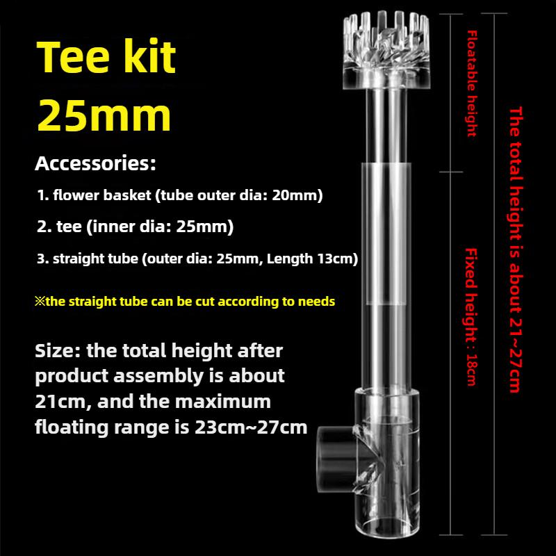 DIY Clear Aquarium Skimmer Acrylic Lily Pipe Spin Surface Inflow Outflow Water Plant Tank Filter Cleaning Fish Tank Accessories