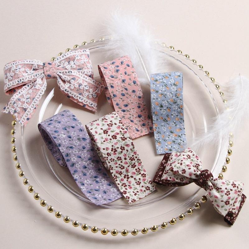 Floral Double Sided High Quality Ribbon butterfly Clip Hairpin Gift Wrap Strip Raw Accessories