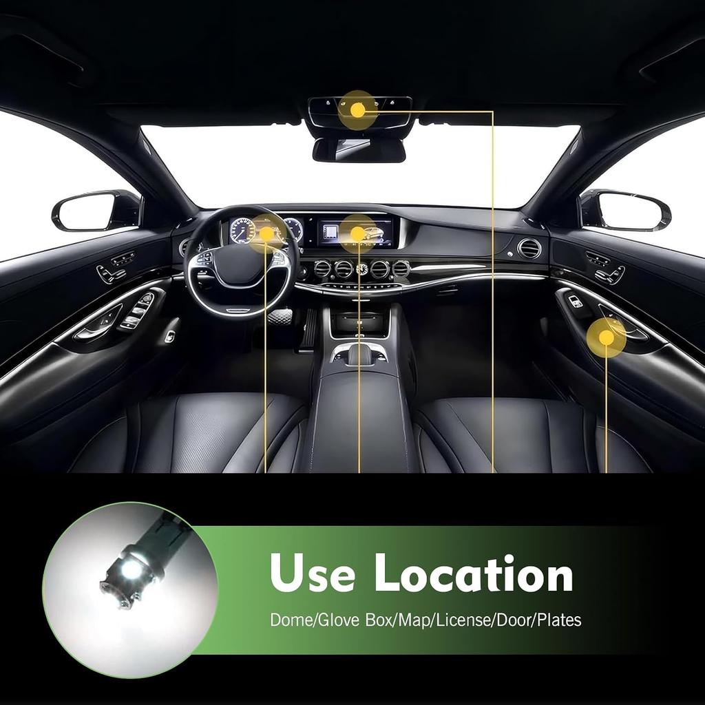 42 PCS Car Interior LED Light Combination Set, T10 31 Mm 36 Mm 41 Mm Reading Light License Plate Light, Super Bright Lighting Bulb, Universal for