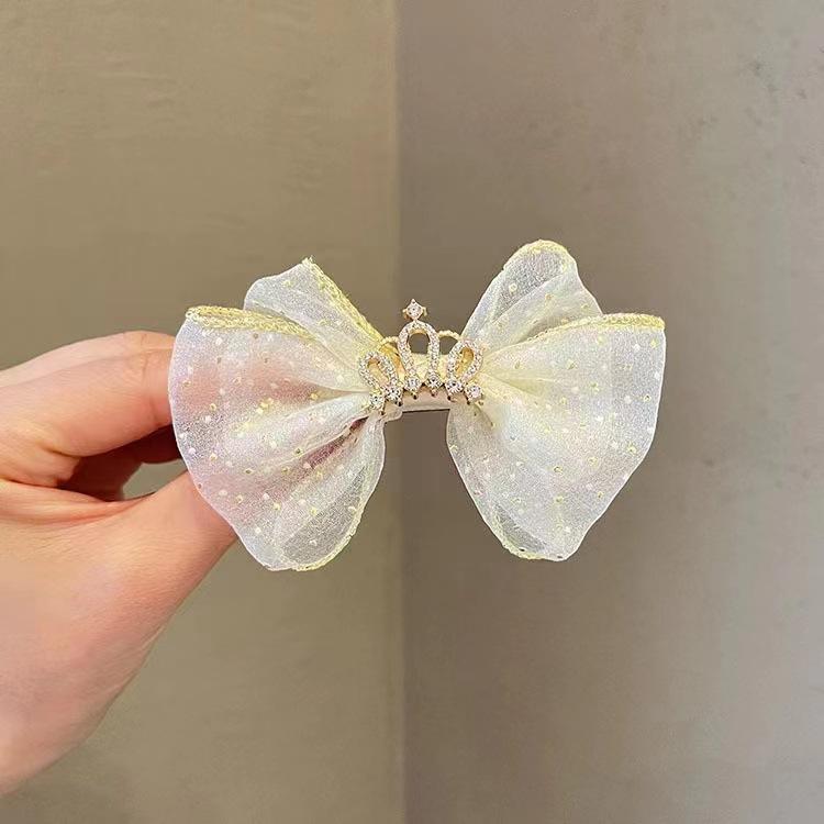 Neue Perle Bogen Haar Clips Gaze 3D Prinzessin Süße Haarspangen für Kinder Kopfbedeckungen Mädchen Kinder Haar Zubehör