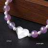 Purple Agate Heart-Stealing Bracelet: Enchanting Peach Shell Beads for Women, Luxurious High-End Charm