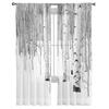 White Aspen Trees In Snow Tulle Window Curtains Living Room Organza Yarn Sheer Voile Curtain Bedroom Kitchen Home Decor Drape