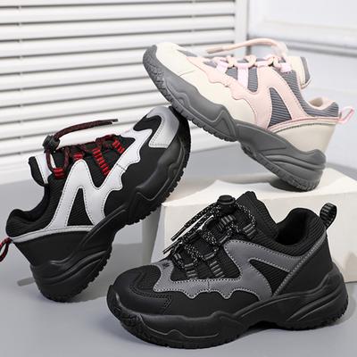 Kinder Sportschuhe Mädchen Sportschuhe Modische Jungen Sportschuhe Schnürschuhe Dicke Sohle Mädchen Sneaker