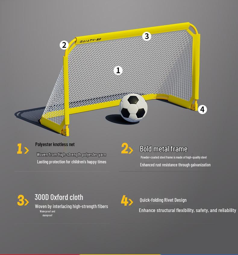 Portable Foldable Football Goal for Kids - Outdoor and Kindergarten Futsal Match Net