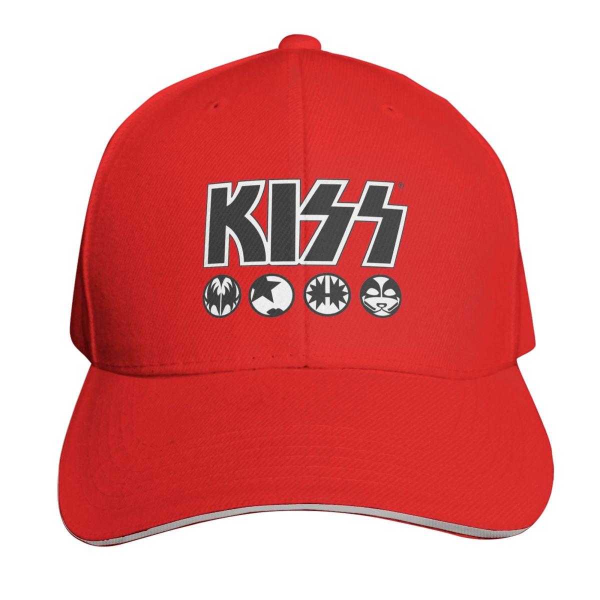 

Кепка с логотипом рок-группы Kiss Модная повседневная бейсболка Регулируемая кепка Хип-хоп Летняя унисекс бейсболка One Size